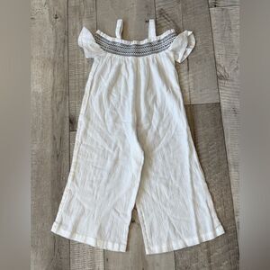 Janie And Jack Girls Cold Shoulder Cotton Jumpsuit